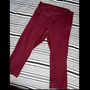 Lululemon Align crop, maroon red, size 12